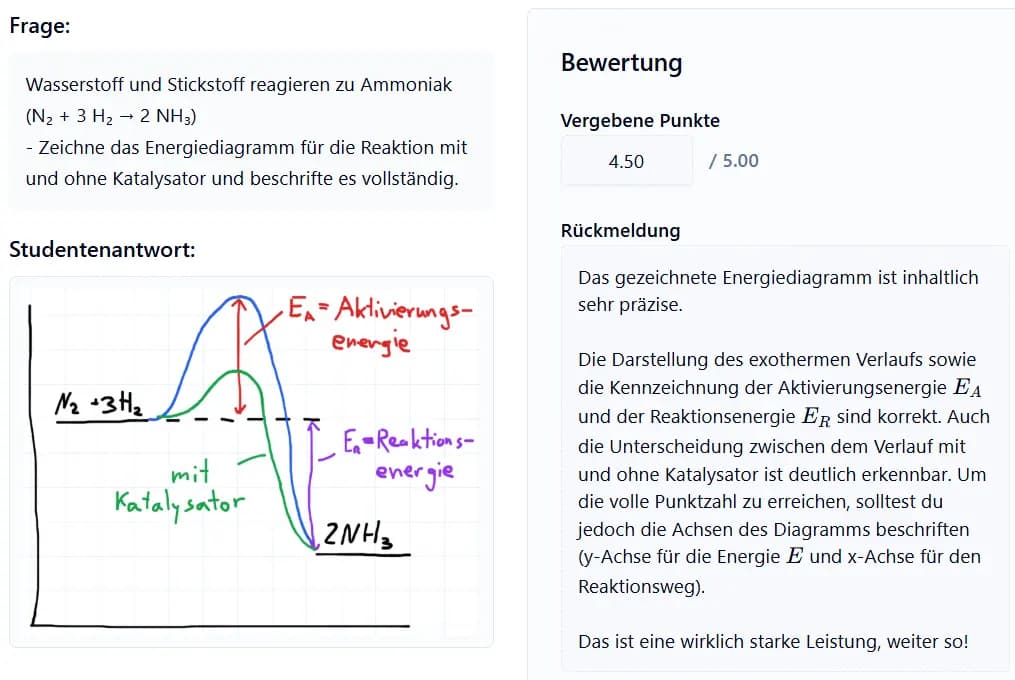 Loopivo Bewertungsoberfläche mit KI-gestützter Prüfungsbewertung und sofortigem Feedback